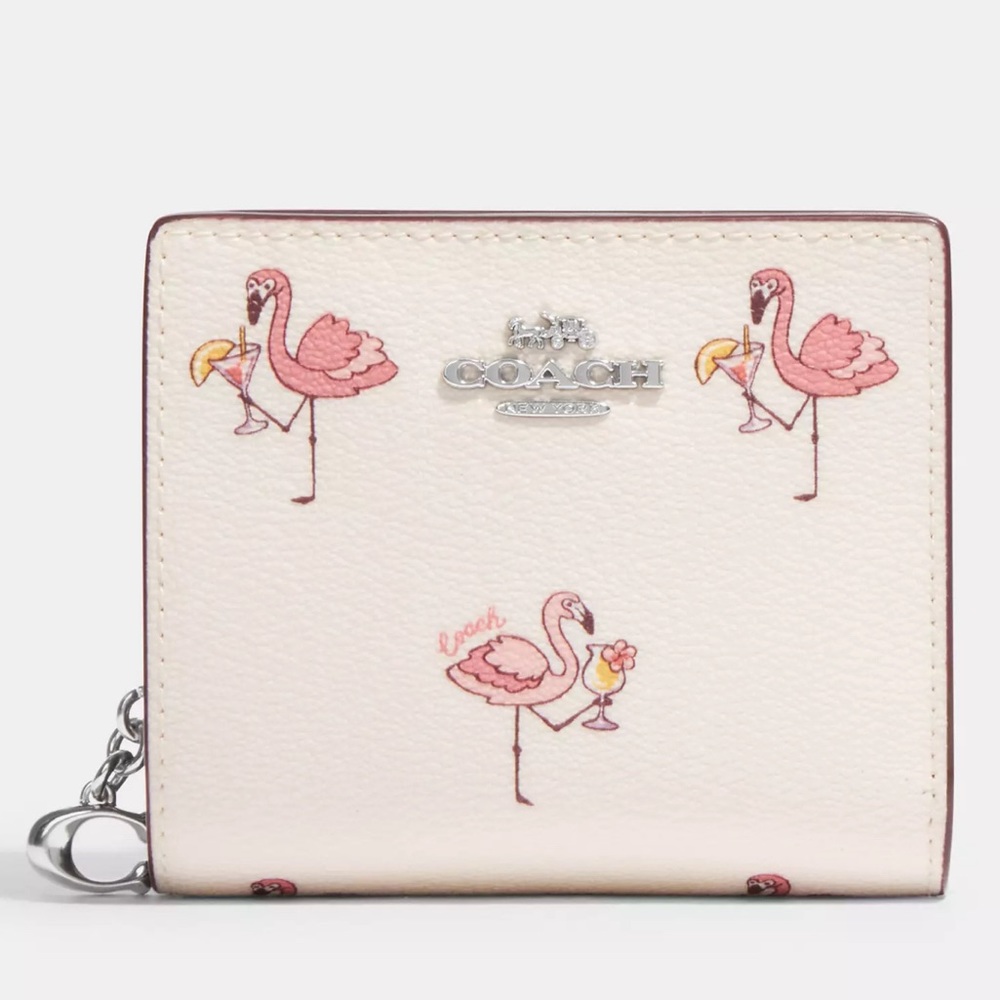NWT💃Coach Snap Wallet With Flamingo Print - Picture 4 of 7